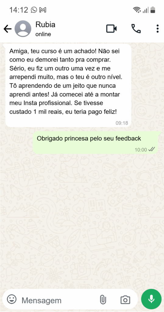depoimento 02 curso online